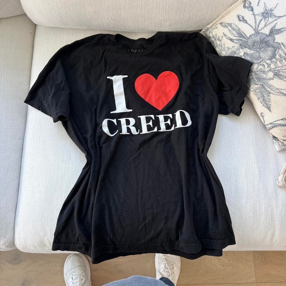 Black i love creed cotton